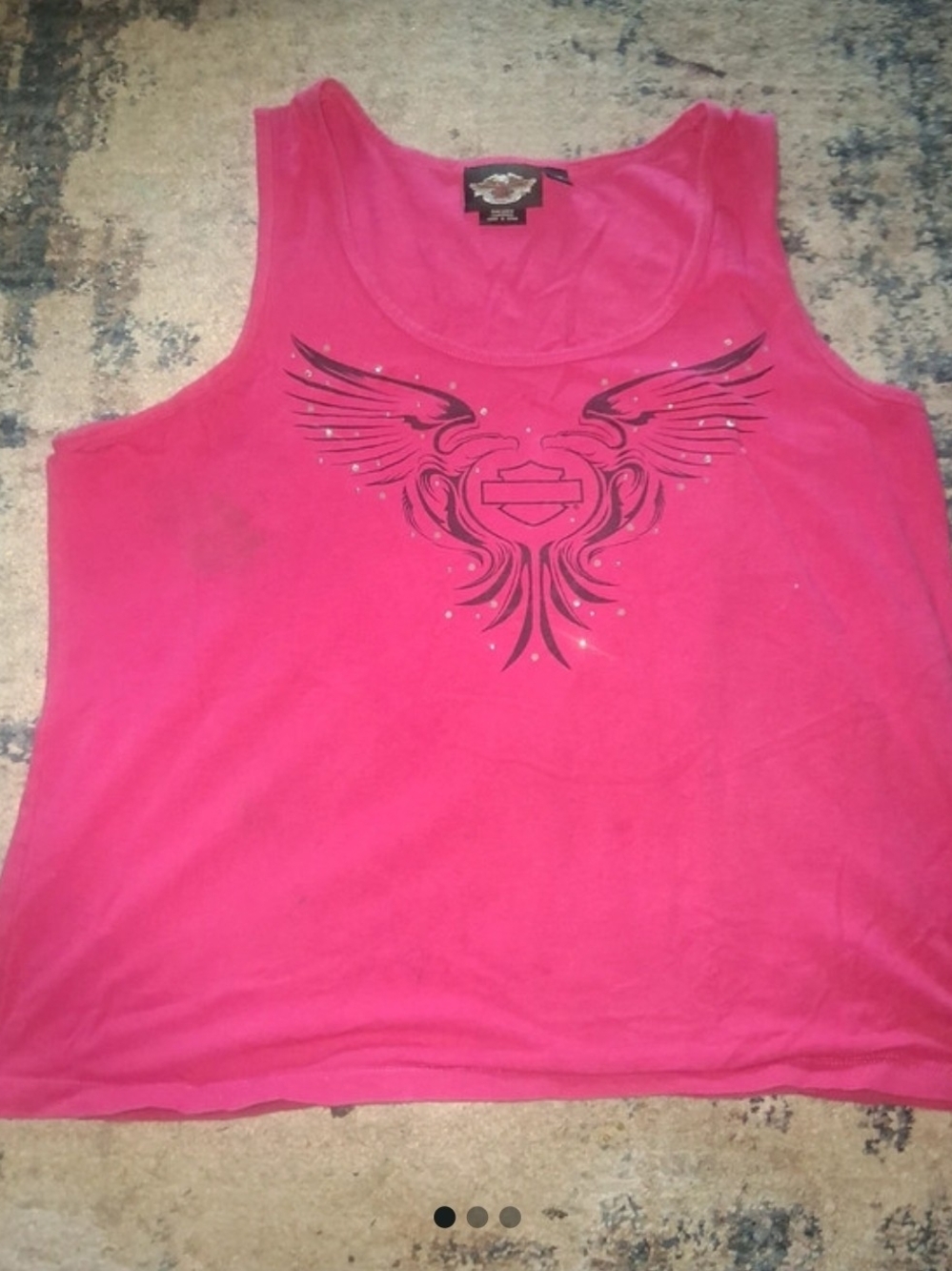 Harley-Davidson Bright Pink Women's Sleeveless Tank with Winged Graphic
